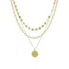 Adornia 14k Gold Plated 3-layer Toggle And Confetti Necklace In Burgundy