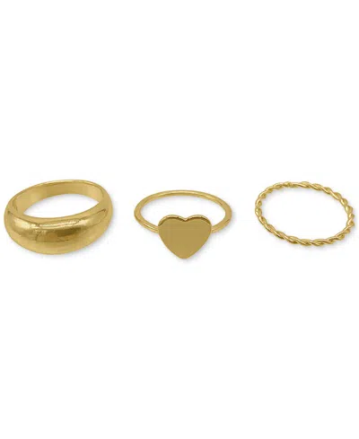Adornia Assorted 3-pack 14k Yellow Gold Plated Rings