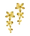 Adornia 14k Gold-plated 3-petal Drop Earrings In Gold