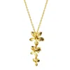 ADORNIA 14K GOLD PLATED 3-PETAL NECKLACE
