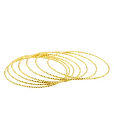 Adornia 14k Gold-plated 7-piece Skinny Bangle Set