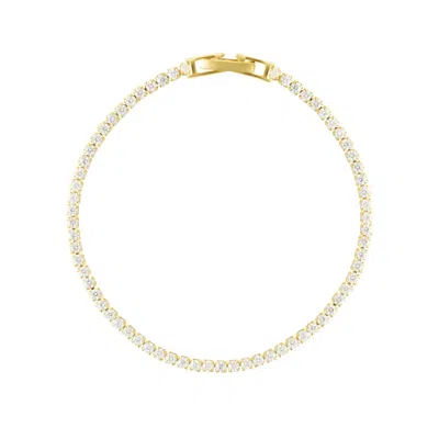 ADORNIA 14K GOLD PLATED 8" MICRO TENNIS BRACELET