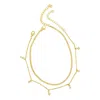 Adornia Two-piece Mixed Chain & Crystal Anklets In Gold