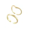 Adornia 14k Gold Plated Adjustable Chevron And Double Line Toe Ring Set