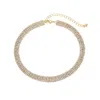 Adornia 14k Gold Plated Adjustable Crystal Choker Necklace In Gold