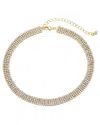 Adornia 14k Gold Plated Adjustable Crystal Choker Necklace In Gold