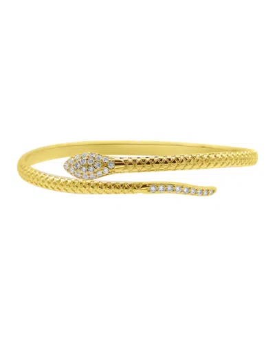 Adornia 14k Plated Pearl Cuff Bracelet In Gold