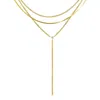 Adornia 14k Gold Plated Adjustable Curb Chain And Herringbone Lariat Y-necklace Set In Gold