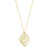 Adornia Adjustable Cubic Zirconia Concentric Diamond Necklace In Gold