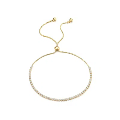 ADORNIA 14K GOLD PLATED ADJUSTABLE TENNIS BOLO BRACELET