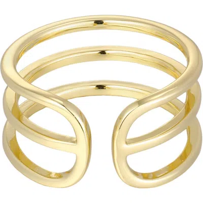 Adornia 14k Gold Plated Adjustable Triple Band Ring