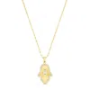 Adornia 14k Gold Plated Baguette Stone Hamsa Necklace In Gold