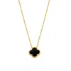 Adornia 14k Gold Plated Black Flower Necklace Rose Gold In Black