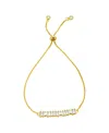 Adornia 14k Gold-plated Bolo Bracelet With Baguette Crystal Bar In Gold