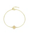 Adornia Gold Cubic Zirconia Button Clover Halo Bracelet In Gold