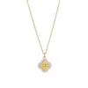 Adornia Cubic Zirconia Button Clover Halo Pendant Necklace In Gold