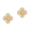 Adornia Button Clover Cubic Zirconia Halo Stud Earrings In Gold