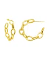 ADORNIA 14K GOLD-PLATED CHAIN LINK HOOP EARRINGS