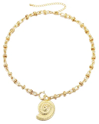 Adornia 14k Gold Plated Chunky Shell Pendant Necklace