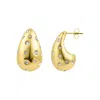 Adornia 14k Gold Plated Clear Crystal Teardrop Earrings In Gold