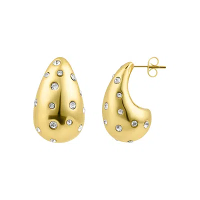 Adornia 14k Gold Plated Clear Crystal Teardrop Earrings