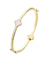 Adornia Mother Of Pearl Clover Station Bangle In Gold