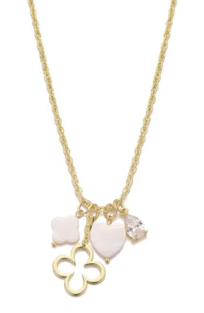 Adornia 14k Gold Plated Clover Charm Necklace