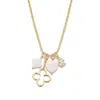 Adornia 14k Gold Plated Clover Charm Necklace In Gold