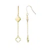 Adornia 14k Gold Plated Clover Drop Earrings In Gold