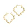 Adornia 14k Gold Plated Clover Hoop Earrings In Gold