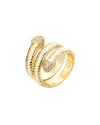 Adornia 14k Gold Plated Coil Wrap Cz Ring In Gold