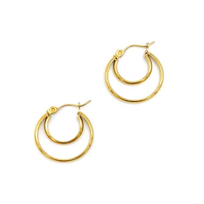 Adornia 14k Gold Plated Crescent Midi Hoops