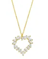 ADORNIA 14K GOLD-PLATED CRYSTAL BAGUETTE HEART PENDANT NECKLACE
