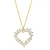 ADORNIA 14K GOLD PLATED CRYSTAL BAGUETTE HEART PENDANT NECKLACE