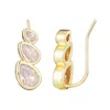 Adornia 14k Plated Crystal Climber Earrings In Gold