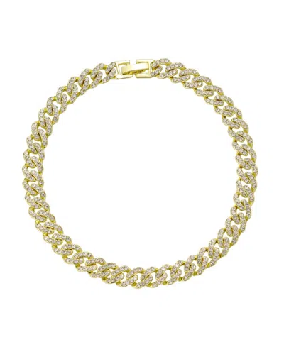 Adornia 14k Gold Plated Crystal Curb Chain Anklet