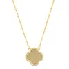 Adornia 14k Gold Plated Crystal Halo Matte Center Clover Necklace