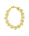 ADORNIA 14K GOLD-PLATED CRYSTAL LEAF BRACELET