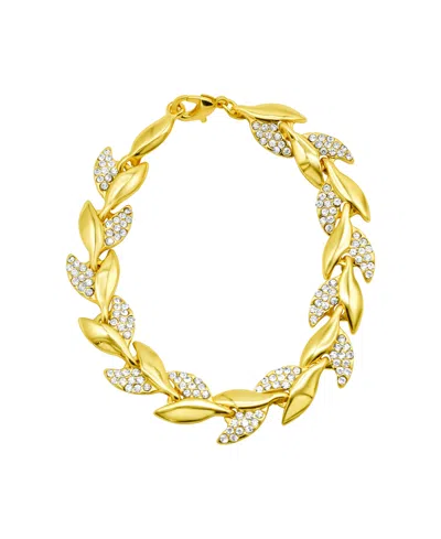 Adornia 14k Gold-plated Crystal Leaf Bracelet