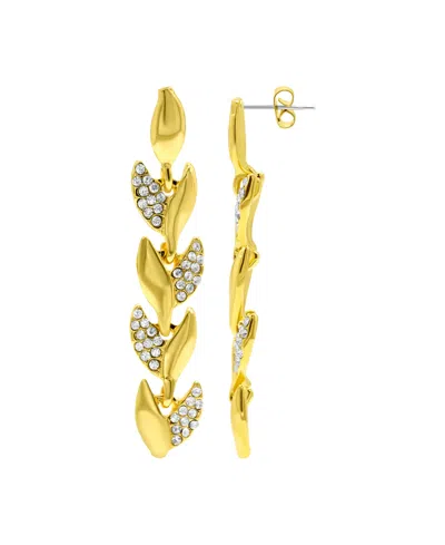 Adornia 14k Gold-plated Crystal Leaf Earrings