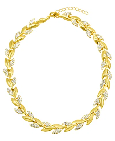 Adornia 14k Gold-plated Crystal Leaf Necklace