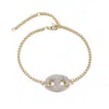 Adornia 14k Gold Plated Crystal Mariner Link Bracelet In Gold