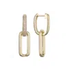 Adornia 14k Gold Plated Crystal Single Link Drop Earrings In Gold