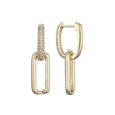 Adornia 14k Gold Plated Crystal Single Link Drop Earrings