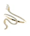 Adornia 14k Gold Plated Crystal Snake Ring In Gold