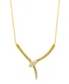 ADORNIA 14K GOLD-PLATED CRYSTAL WRAP SNAKE NECKLACE