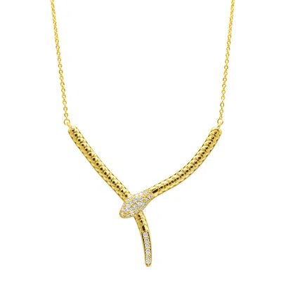 ADORNIA 14K GOLD PLATED CRYSTAL WRAP SNAKE NECKLACE