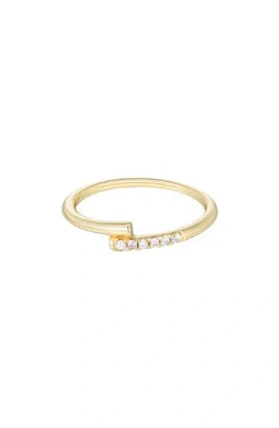 Adornia 14k Gold Plated Cubic Zirconia Bypass Ring