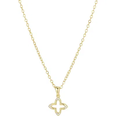 Adornia 14k Gold Plated Cubic Zirconia Clover Pendant Necklace In Burgundy
