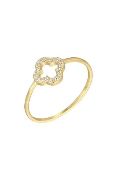 Adornia 14k Gold Plated Cubic Zirconia Clover Ring